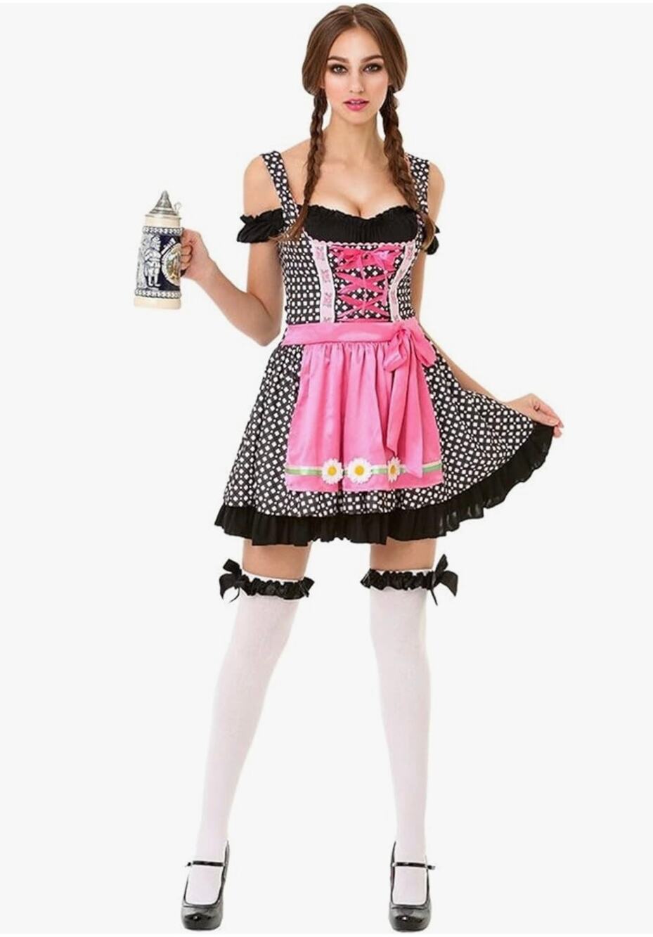 Oktoberfest Beer Maid Women's Halloween Costume Bar Maid Lederhosen Dress M NEW